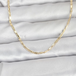 Mey İthalat® CM 14K Gold Renk Lazerli Zincir Model 60 cm Kadın Kolye