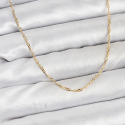 Mey İthalat® CM 14K Gold Renk Pirinç Ezme Burgu Model Kadın Kolye