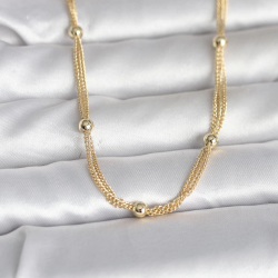 Mey İthalat® CM 14K Gold Renk Topçuk Model 60 cm Kadın Kolye