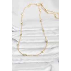 Mey İthalat® CM 14K Gold Renk Topçuklu Burgu Zincir Model 60 cm Kadın Kolye