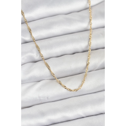 Mey İthalat® CM 14K Gold Renk Yassı Burgulu Model Kadın Kolye