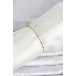 Mey İthalat® CM 14K Gold Renk Yassı Ezme Burgu Model Kadın Bileklik