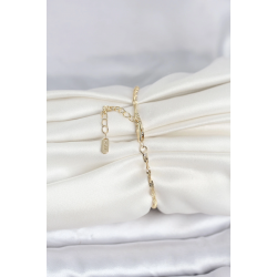 Mey İthalat® CM 14K Gold Renk Yassı Ezme Burgu Model Kadın Bileklik