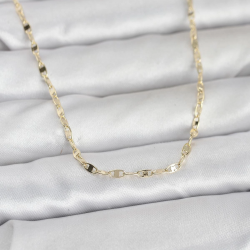 Mey İthalat® CM 14K Gold Renk Yassı Gemici Zincir Model 60 cm Kadın Kolye