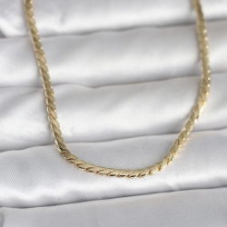 Mey İthalat® CM 14K Gold Renk Yassı Model 60 cm Kadın Kolye