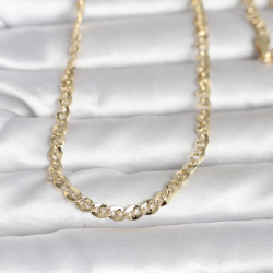 Mey İthalat® CM 14K Gold Renk Yassı Oval Zincirli Model 60 cm Kadın Kolye