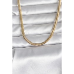 Mey İthalat® CM 14K Gold Renk Yassı Yılan Zincir Model 45 cm Kadın Kolye