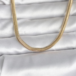 Mey İthalat® CM 14K Gold Renk Yassı Yılan Zincir Model 45 cm Kadın Kolye