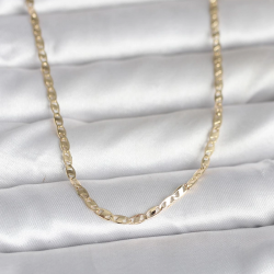 Mey İthalat® CM 14K Gold Renk Yassı Zincir Model 60 cm Kadın Kolye