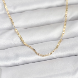 Mey İthalat® CM 14K Gold Renk Yassı Zincir Model 60 cm Kadın Kolye