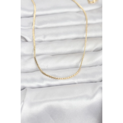 Mey İthalat® CM 14K Gold Renk Yassı Zincir Model 60 cm Kadın Kolye
