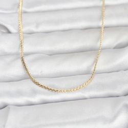 Mey İthalat® CM 14K Gold Renk Yassı Zincir Model 60 cm Kadın Kolye