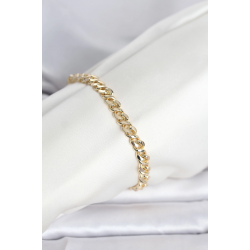 Mey İthalat® CM 14K Gold Renk Yassı Zincir Model Kadın Bileklik
