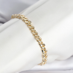 Mey İthalat® CM 14K Gold Renk Yassı Zincir Model Kadın Bileklik