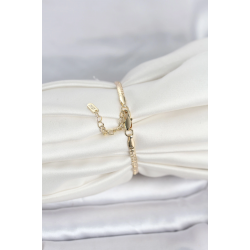 Mey İthalat® CM 14K Gold Renk Yassı Zincir Model Kadın Bileklik