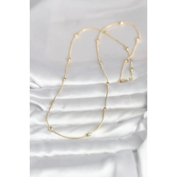 Mey İthalat® CM 14K Gold Renk Yılan Zincirli Damla Topçuk Model 60 cm Kadın Kolye