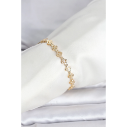 Mey İthalat® CM 14K Gold Renk Yonca Model Kadın Bileklik