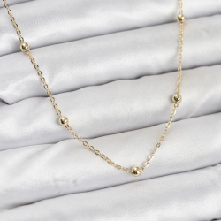 Mey İthalat® CM Gold Renk Top Zincirli Kadın Kolye