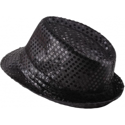 Mey İthalat® Çocuk Boy Siyah Payetli Şapka Gösteri Şapkası Michael Jackson Şapkası 54 No