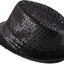 Mey İthalat® Çocuk Boy Siyah Payetli Şapka Gösteri Şapkası Michael Jackson Şapkası 54 No