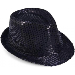 Mey İthalat® Çocuk Boy Siyah Payetli Şapka Gösteri Şapkası Michael Jackson Şapkası 54 No