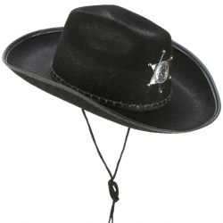 Mey İthalat® Çocuk Kovboy Şapkası Sheriff Şapkası Siyah Renk