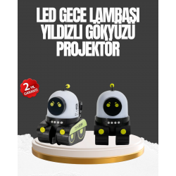 Mey İthalat® Çocuk Odası İçin Müzikli ve Işıklı Robot Projektör