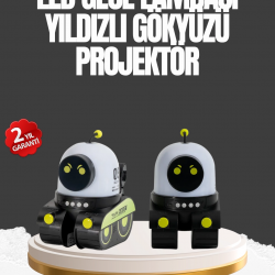 Mey İthalat® Çocuk Odası İçin Müzikli ve Işıklı Robot Projektör