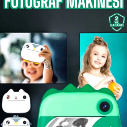 Mey İthalat® Çocuklar İçin Özel Fotoğraf Makinesi Printer Kamera Taşınabilir HD