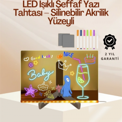 Mey İthalat® Çocuklar İçin Renkli LED Mesaj Tahtası – Neon Kalemli, Eğlenceli ve Yaratıcı Yazı Panosu