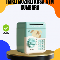 Mey İthalat® Çocuklar İçin Su Yeşili ATM Kasa Tasarımlı Şifreli Kumbara