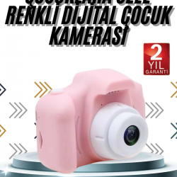 Mey İthalat® Çocuklara Özel Fotoğraf Ve Video Çeken Mini Çok Renkli Fotoğraf Makinesi