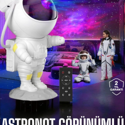 Mey İthalat® Çocuklara Özel Projeksiyon Astronot Lamba Speaker Sevimli