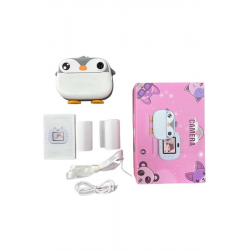 Mey İthalat® Çocuklara Özel Şirin Tasarımlı Mini Fotoğraf Yazıcısı 3 Adet Rulo Hediyeli