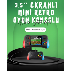 Mey İthalat® Çocukluğunuzun Oyunları Tek Cihazda – 500 Oyunlu El Konsolu