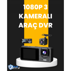 Mey İthalat® Çok Açılı Araç İçi DVR | Ön İç Arka Kamera, Döngü Video Kaydı