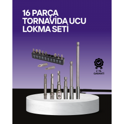 Mey İthalat® Çok Amaçlı 16lı Bits Uç Seti Dayanıklı Tornavida Adaptör