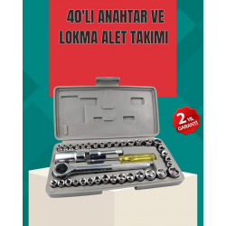Mey İthalat® Çok Amaçlı 40 Parça Lokma Anahtar Takımı Korozyona Dayanıklı Çelik