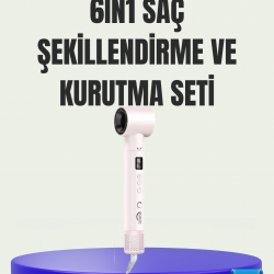 Mey İthalat® Çok Fonksiyonlu 6 Başlıklı Saç Kurutma ve Şekillendirme Seti