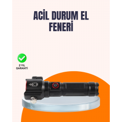 Mey İthalat® Çok Fonksiyonlu Acil Durum Feneri Yan Işıklı Çekiçli