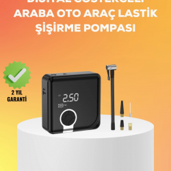 Mey İthalat® Çok Fonksiyonlu Akıllı Lastik Şişirme Cihazı