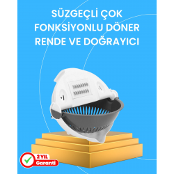Mey İthalat® Çok Fonksiyonlu Dilimleyici ve Süzgeçli Mutfak Aparatı