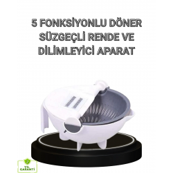 Mey İthalat® Çok Fonksiyonlu Döner Rende Süzgeç Hazneli Ergonomik Sebze Doğrayıcı