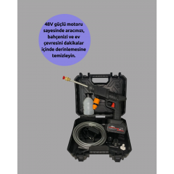 Mey İthalat® Çok Fonksiyonlu Şarjlı Basınçlı Yıkama Tabancası Ev Araç Bahçe