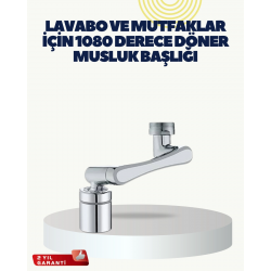 Mey İthalat® Çok Yönlü Dönebilen Musluk Başlığı 2 Fonksiyonlu Su Akışı