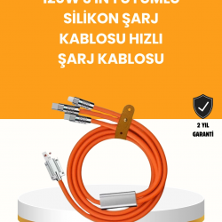 Mey İthalat® Çoklu Cihaz Dostu 120 W Hızlı Şarj Kablosu – Tek Kablo ile Her Cihaz Elinizin Altında