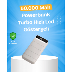Mey İthalat® Çoklu Cihaz Uyumlu LED Ekranlı 50000 mAh Powerbank