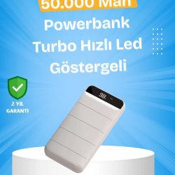 Mey İthalat® Çoklu Cihaz Uyumlu LED Ekranlı 50000 mAh Powerbank