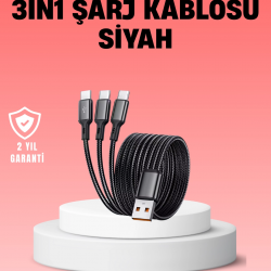 Mey İthalat® Çoklu USB Şarj Kablosu – 1,2m Hızlı Şarj, 3A Güçlü Akım