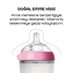 Mey İthalat® Comotomo Antikolik Silikon Biberon 150 ml 0-3 Ay Pembe
